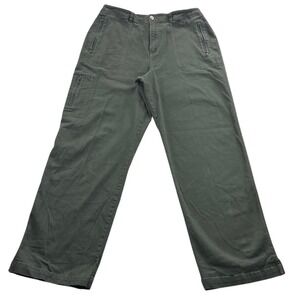 Chicos Size 1 Olive Green Wide Leg Cargo Pants Womens 8 Casual Utility